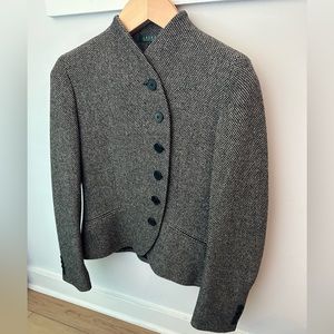 Ralph Lauren tweed blazer. Timeless, lined blazer with inside buttons.